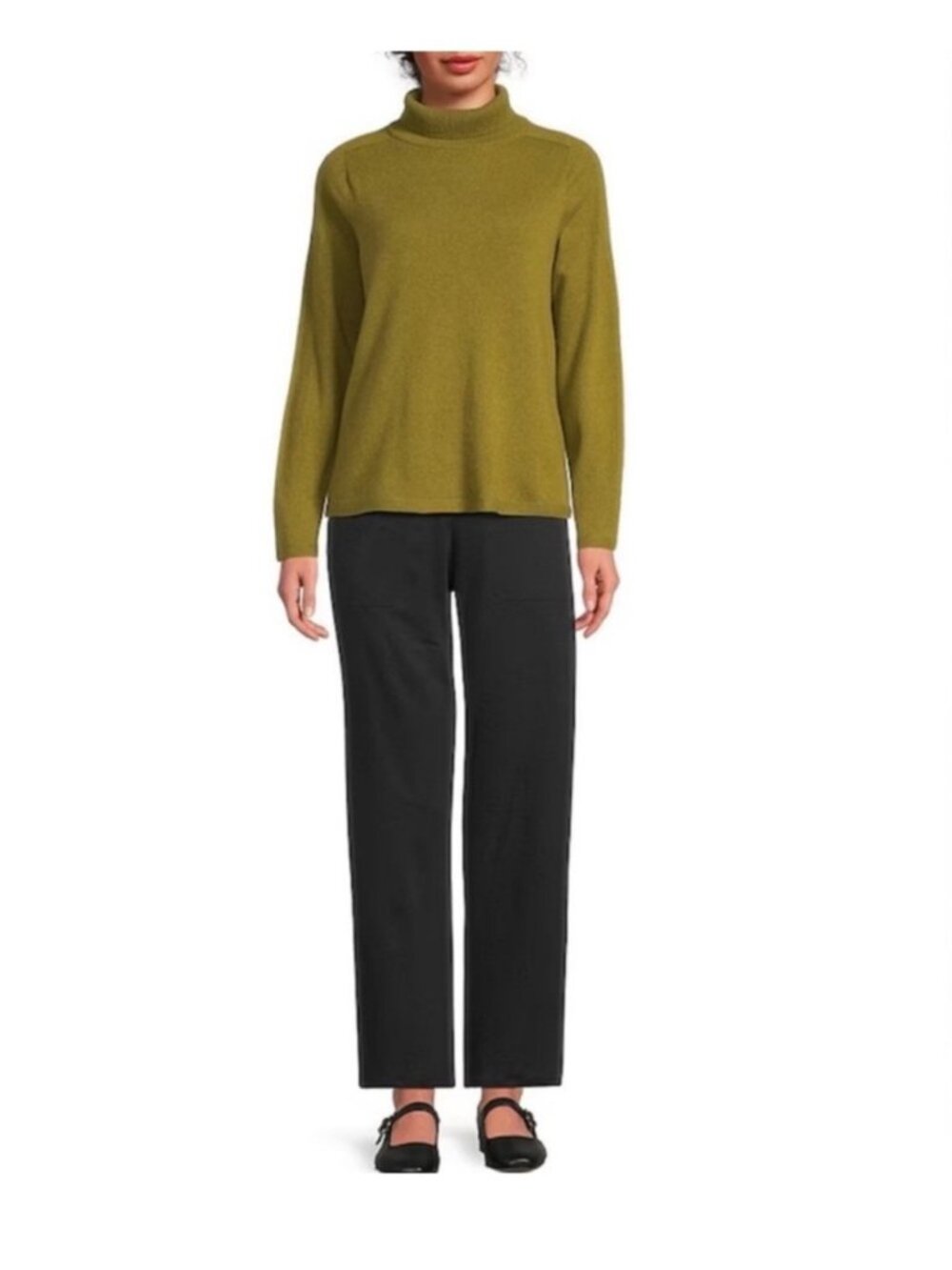 NWT Eileen Fisher 100% Cashmere Turtleneck Sweater XXS Moss
